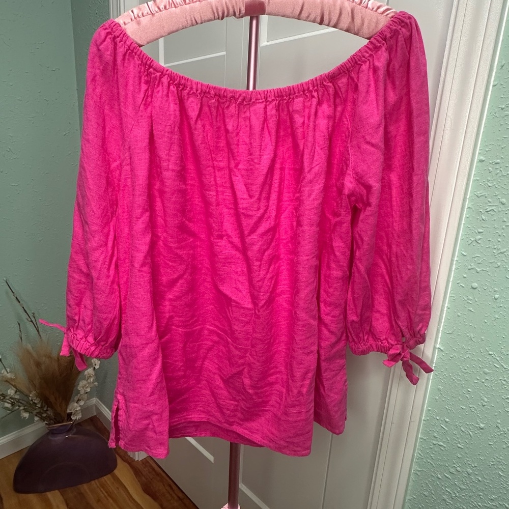 Michael Kors sz Large pink blouse, spring collection linen blend
